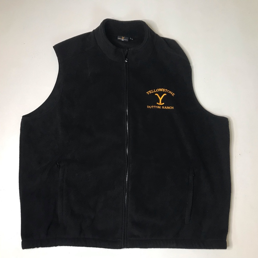 Yellowstone Dutton Ranch Black Fleece Vest 3XL